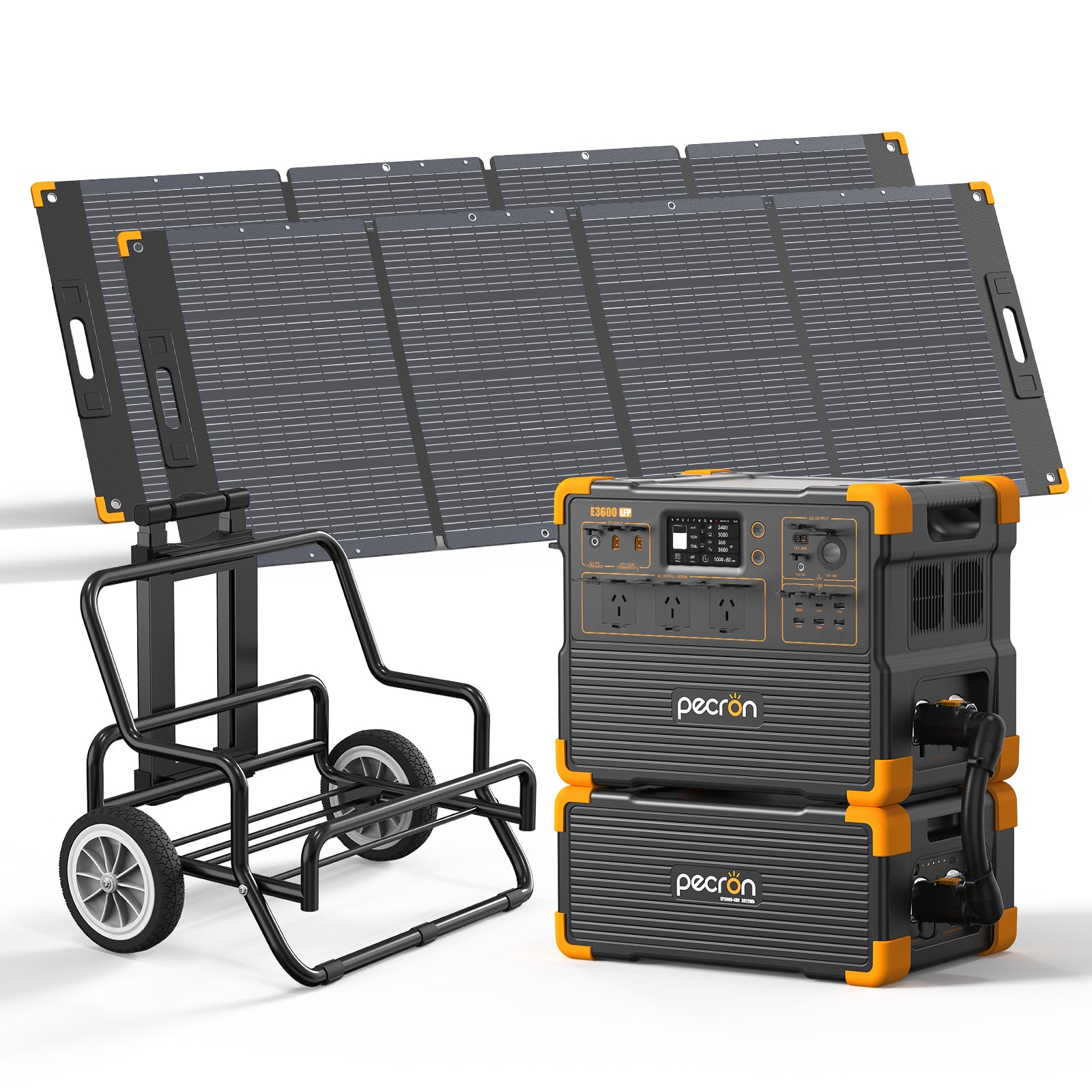 PECRON E3600LFP+EP3000-48V+2*PV300+Trolly