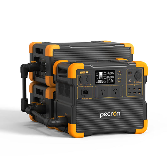 PECRON E2400LFP power station with 2x EP3000-48V expansion batteries