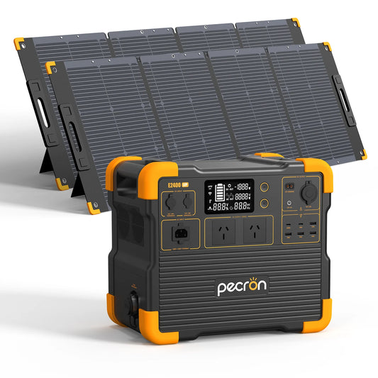 PECRON E2400LFP power station with 2x PV300 solar panels