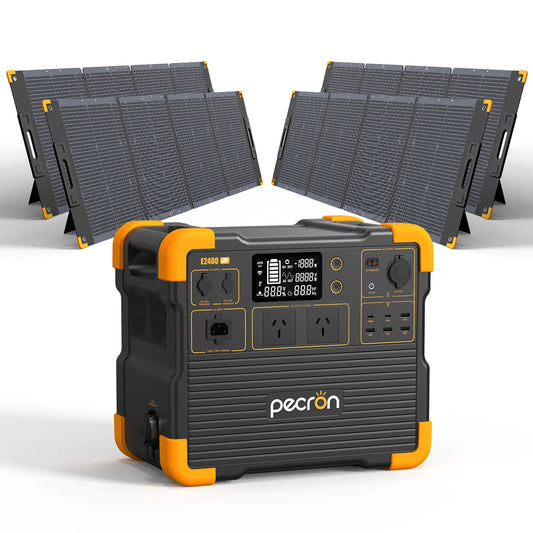 PECRON E2400LFP power station with 4x PV300 solar panels